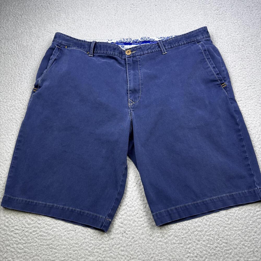 Tommy Bahama Shorts Mens 40 Blue Chino Stretch Bedford and Sons Flat Front